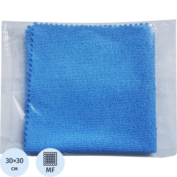 Салфетки хозяйственные микрофибра с ППУ покрытием 30х30см синяя