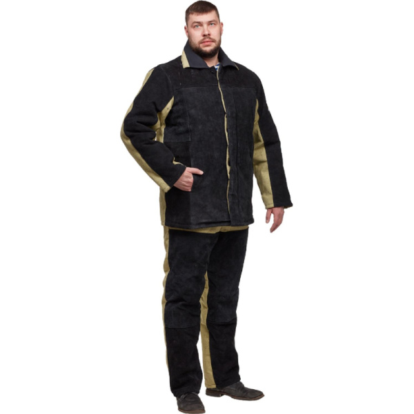 Костюм сварщика брезент+спилок утепл. кур/бр (мод. КС21ПР) (56-58) 170-176