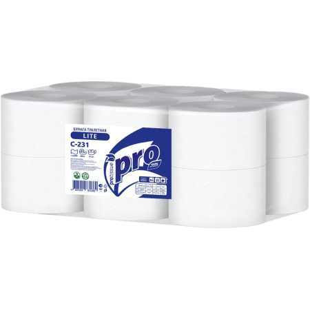 Бумага туалетная д/дисп Protissue 1сл 12рул 200м С231
