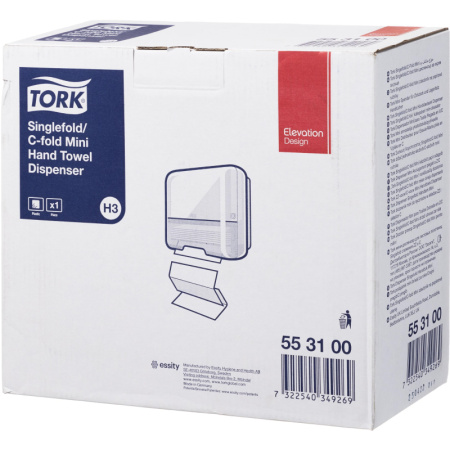 Диспенсер для полотенец лист.Tork Mini Singlefold H3 ZZ/С 553100 белый