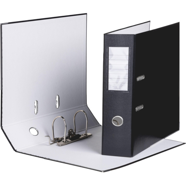 Папка-регистратор ,80 мм Элементари,черны Экономи,мет уголк,ПБП1,карм.кор