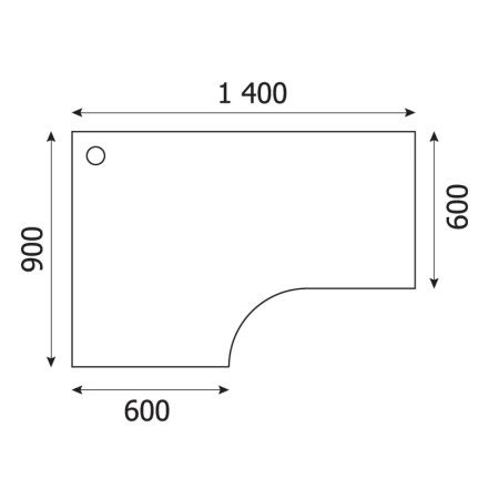 Стол Easy B левый Ш1400 D 061.204 светлый дуб/серый