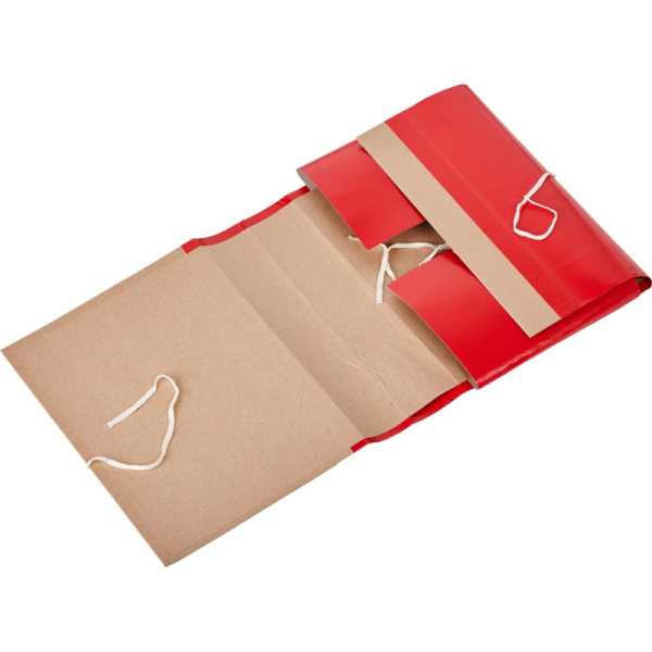 Папка архивная крафт/бумвинил ATTACHE 12см 4 завязки,красн.