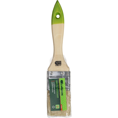 Кисть плоская 36 мм, натуральная щетина, деревянная ручка// Сибртех(82262)