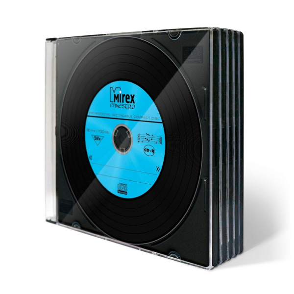 Носители информации CD-R, 52x, Mirex Maestro, Slim/5, UL120120A8F