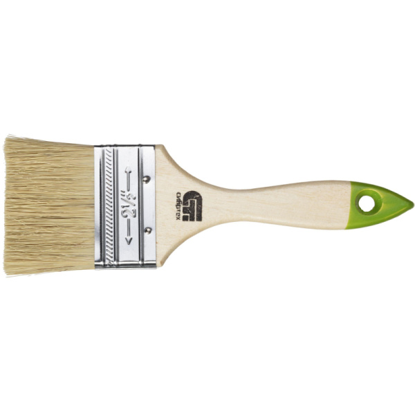 Кисть плоская 63 мм, натуральная щетина, деревянная ручка Сибртех (82264)