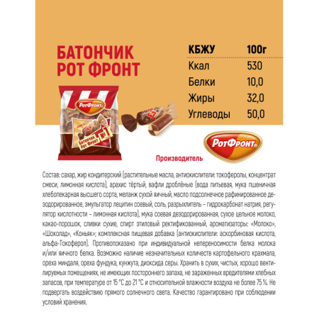 Конфеты шоколадные Батончики шоколадно-сливочный вкус 250г