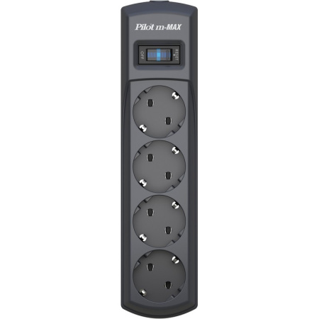 Сетевой фильтр PILOT m MAX (4/1,8м/16А/150Дж/темн.серый)