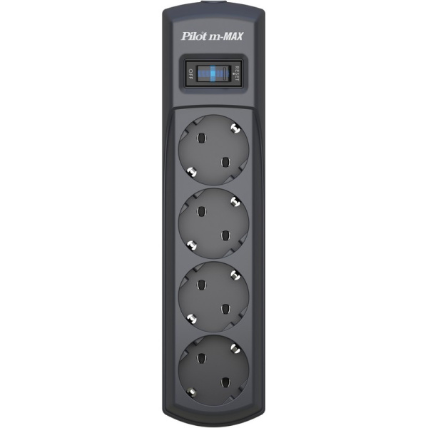 Сетевой фильтр PILOT m MAX (4/1,8м/16А/150Дж/темн.серый)