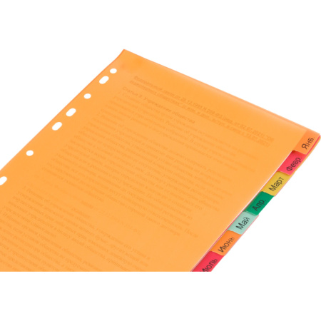 Разделитель листов Комус, А4, 12 разделов, янв-декабрь, цветн.пластик