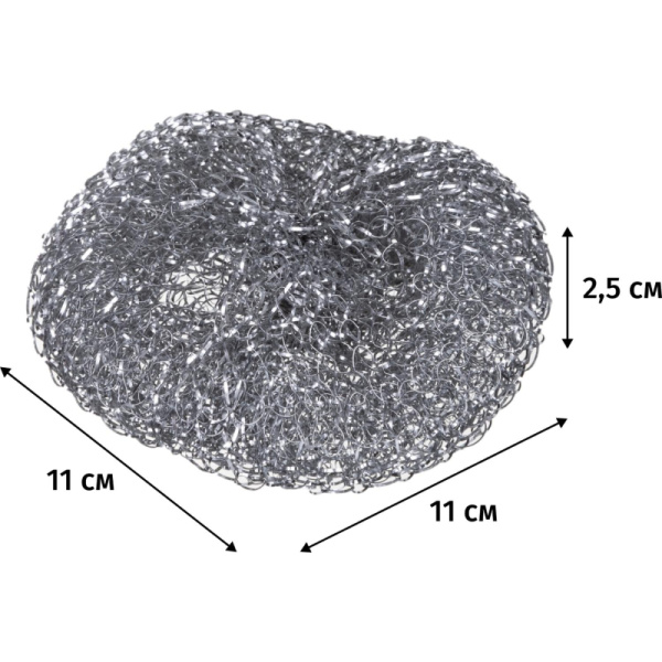 Губки спираль Luscan металлические 110х110х25 мм 20г 3 шт/уп
