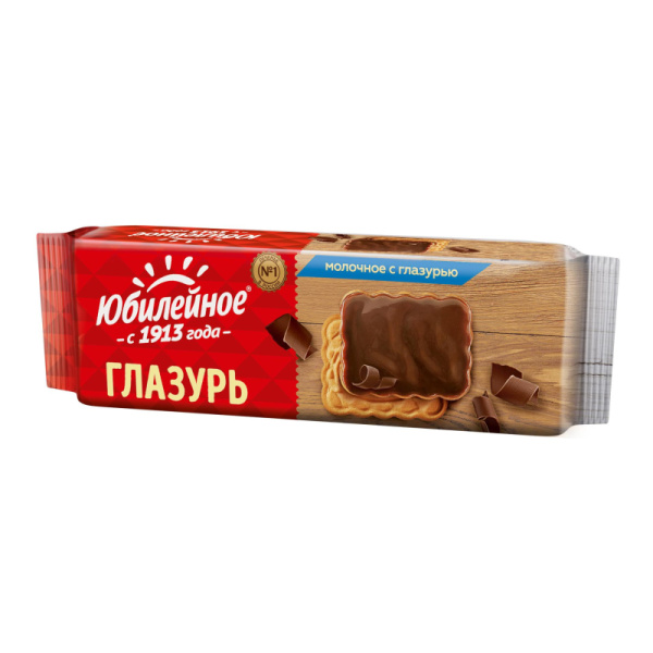 Печенье Юбилейное молочное с глазурью, 116г