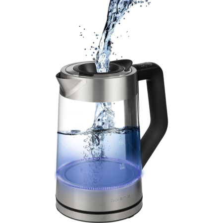 Чайник Polaris PWK 1711CGLD ,2200 Вт, 1,7 л, стекло, верхний залив