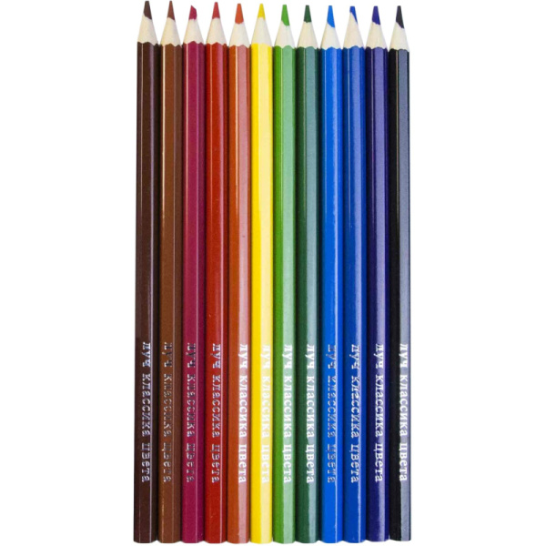 Карандаши цветные 12 цв, 6-гран, ЛУЧ Классика, 29С 1710-08