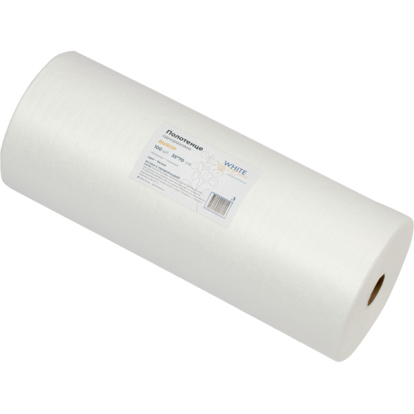 Салфетка спанлейс в рулоне 35х70, белый, пл.40, 100шт/рул, 10251