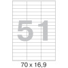 Этикетки самоклеящиеся  70х16,9 мм / 51 шт. на листе А4 (100л