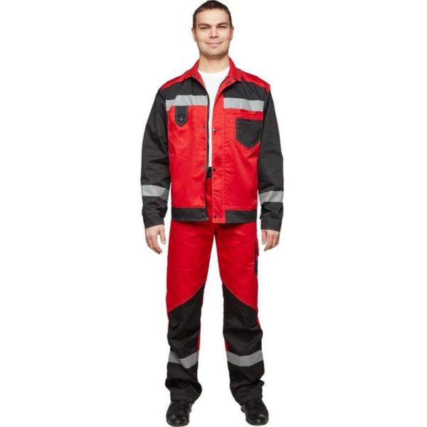 Костюм рабочий летний муж  л21-КБР крс/черн (р.60-62) 170-176 (мод.КОС211)