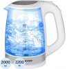 Чайник электрический BRAYER BR1040WH, 2220Вт, 2 л, стекл., белый
