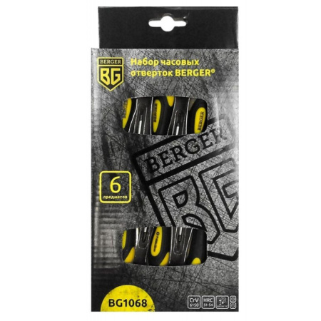 Набор отверток часовых 6 предметов BERGER BG1068