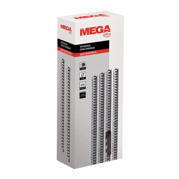 Пружины для переплета пластиковые Promega office 10мм прозр. 100шт/уп.