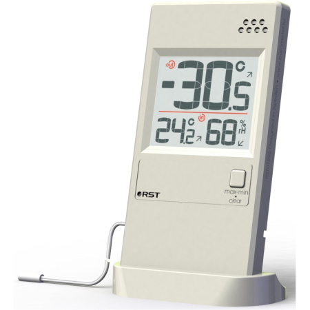 Термометр гигрометр с термосенсором RST слоновая кость 01595