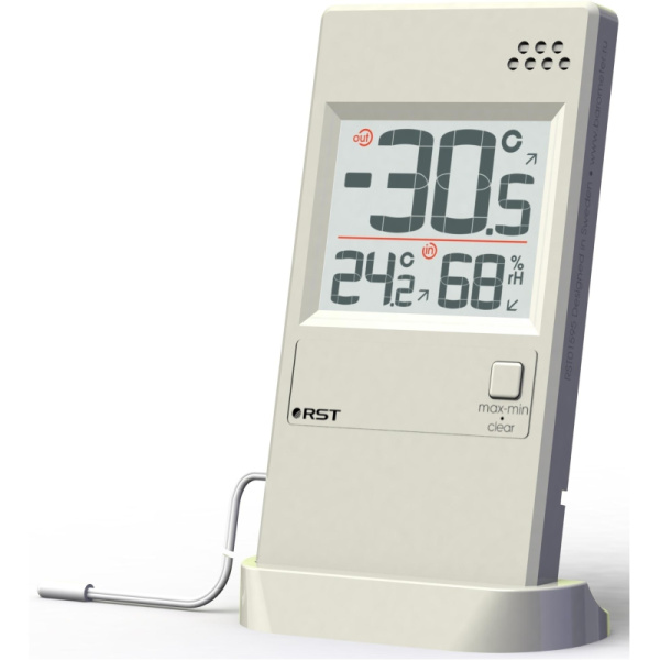 Термометр гигрометр с термосенсором RST слоновая кость 01595