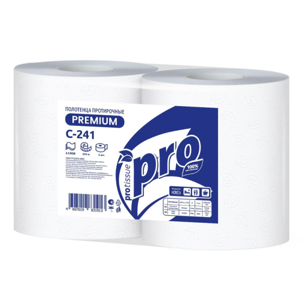Бумага протирочная Protissue 1000л/рул 350м С241 2рул/уп