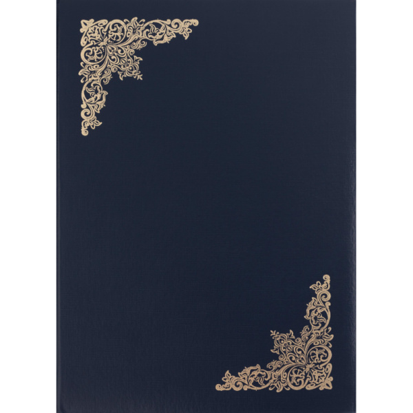 Папка адресная с ВИНЬЕТКОЙ бумвинил с поролоном синяя