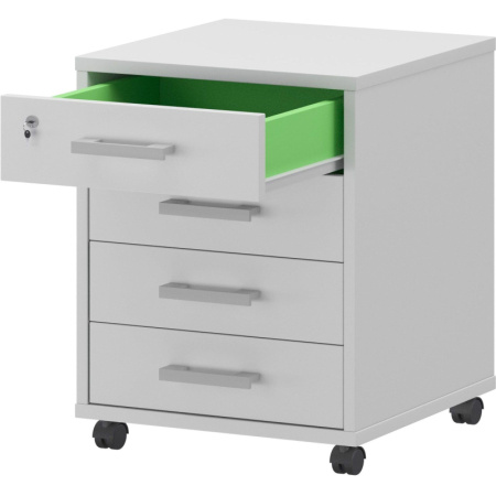 Тумба PT Арго . подкатная 4 ящика АТЛ-04 белый