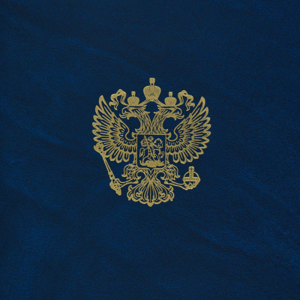 Папка адресная бумвинил А4 (объемная) На подпись Госсимволика синяя