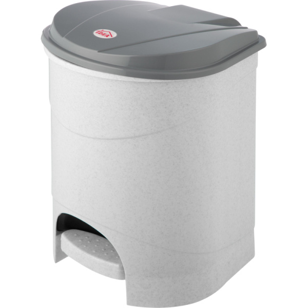 Ведро мусорное с педалью 11л пластик, серое+внутреннее ведро с ручкой