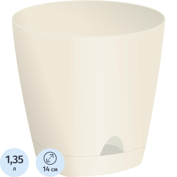 Горшок для цветов AMSTERDAM D 140,  1,35 л Сливочный ING6199СЛ