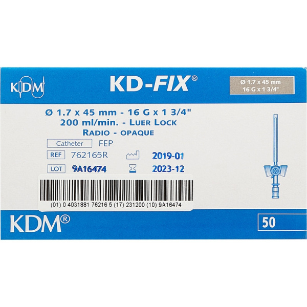 Катетер внутривенный с доп.портом G16 KDM 50шт/уп