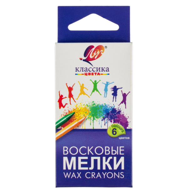 Мелки восковые Луч Классика 6цв круглые 12С 860-08