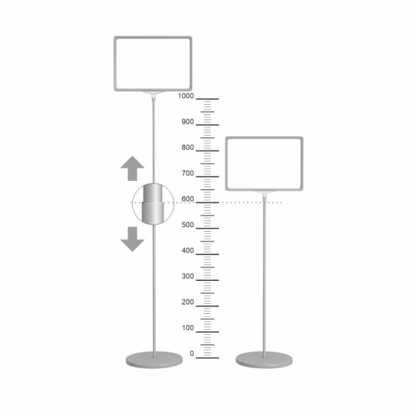 Стойка напольная Promega office раздвижная двусторонняя серая 05-025