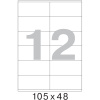 Этикетки самоклеящиеся 105х48 мм/12 шт. на листе А4 (100 лист