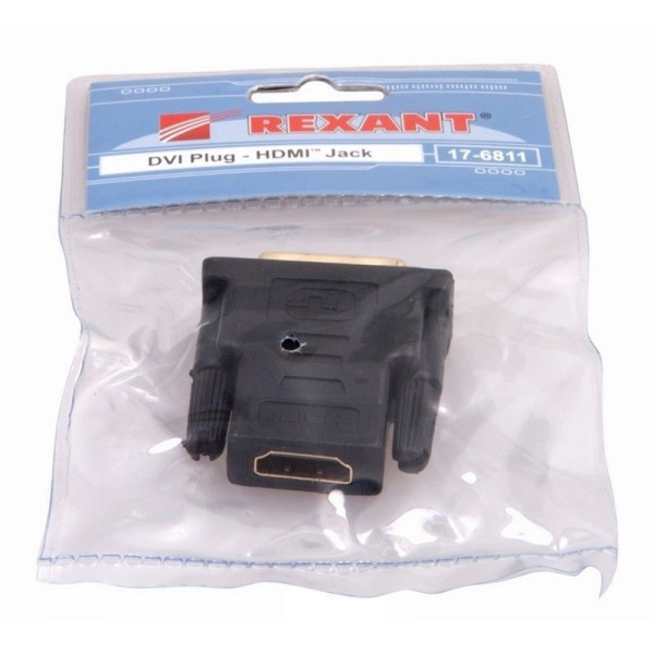 Переходник DVI - HDMI, 25M/F, поз.р, Rexant, чер, 17-6811