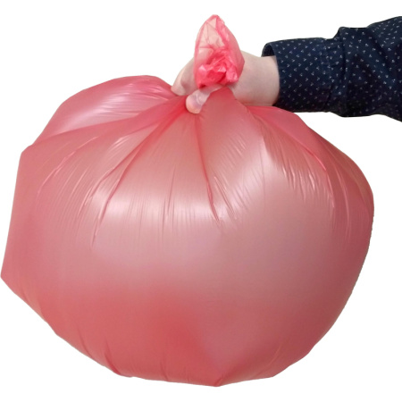 Мешки для мусора ПНД 60л 10мкм 20шт/рул красный 58х68см