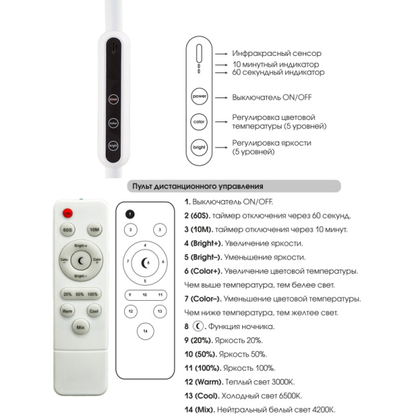 Светильник Lucia L570 Fleksa LED на струбцине белый