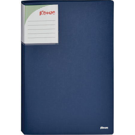 Папка с зажимом Комус Шелк синяя