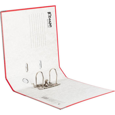 Папка-регистратор Комус Экономи 75мм красная, ПБП1, карм.кор., мет.уг