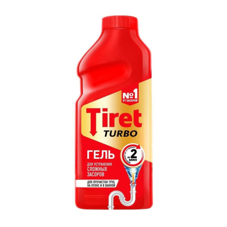 Средство для прочистки труб TIRET TURBO гель 500 мл