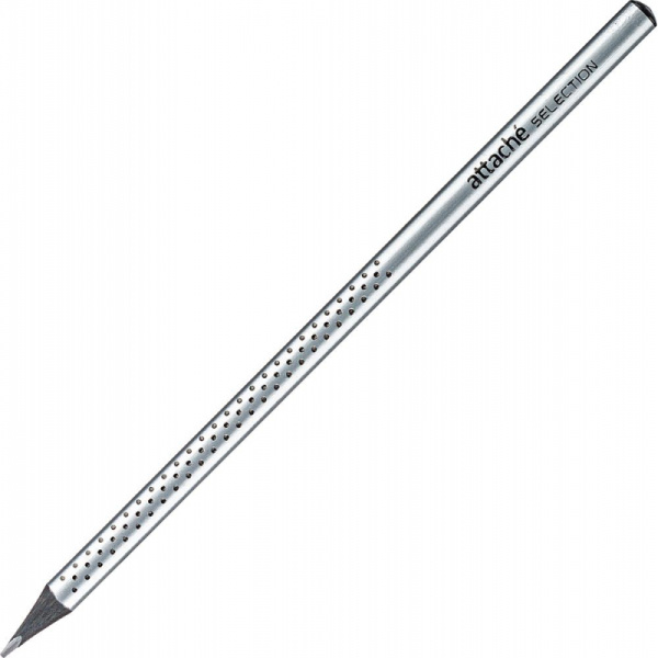 Карандаш чернографитный Attache Selection Prime,б/ласт,HB,сереб.кор.в точку