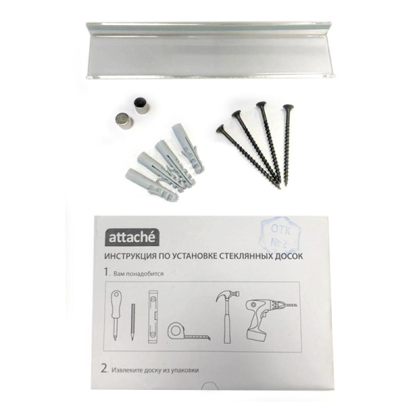 Доска стеклянная магнитная Attache, белый 600х900