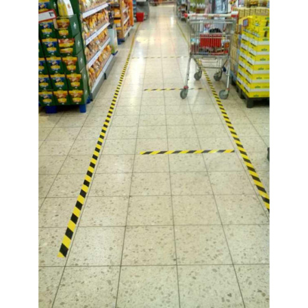 Клейкая лента 48мм х 36мx45мкм ,желтая с черной разметкой 36 шт/ уп