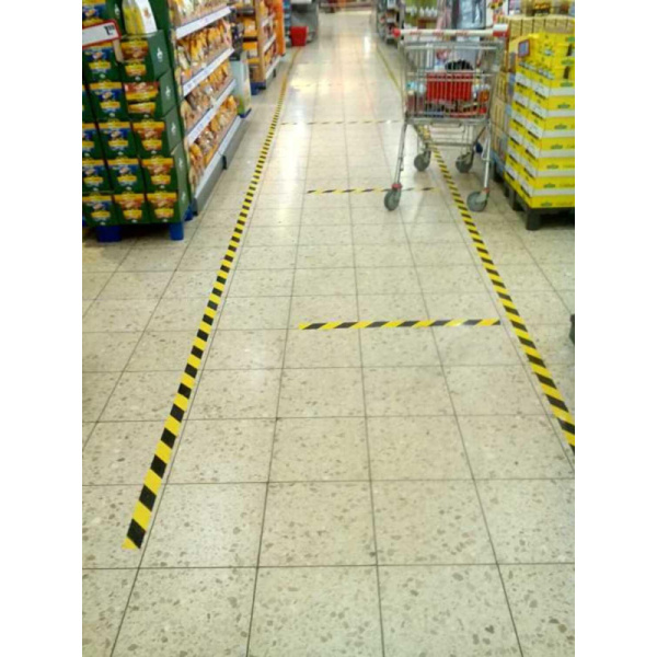 Клейкая лента 48мм х 36мx45мкм ,желтая с черной разметкой 36 шт/ уп