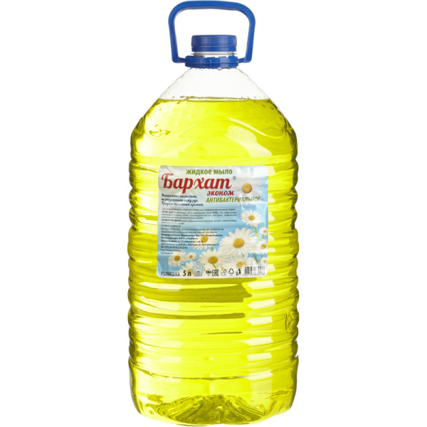 Мыло жидкое Бархат Эконом с антибактериальным эффектом Ромашка 5л