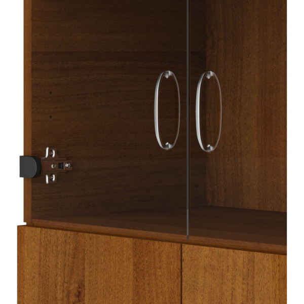 Шкаф SP Бюджет   со стекл. 2553 (651,879,655,670) фр.орех 1810