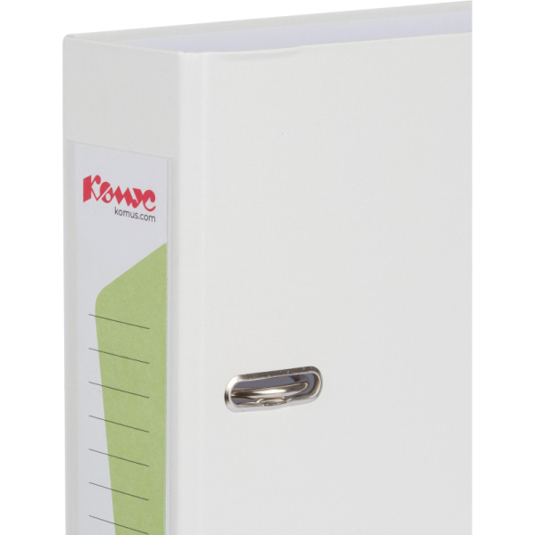 Папка-регистратор Комус Экономи 75мм белый жасмин,ПБП1,карм.кор.,мет.уг