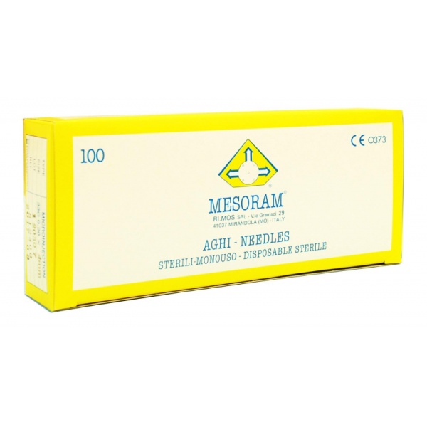 Игла для мезотерапии 33G (0,2x12мм) вн.д.0,16мм MESORAM,100шт./уп